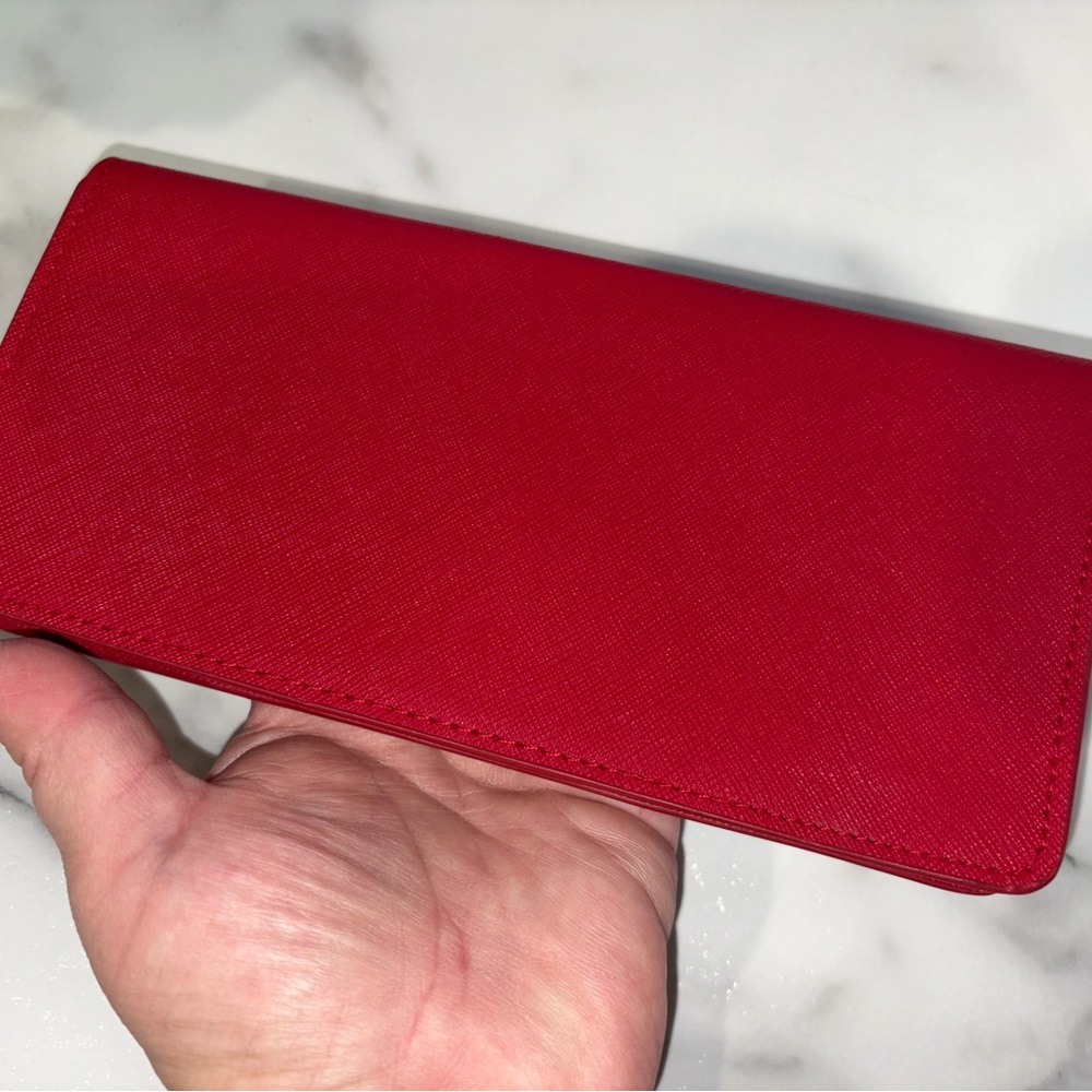Michael Kors Red Saffiano Clutch Wallet - Picture 4 of 7
